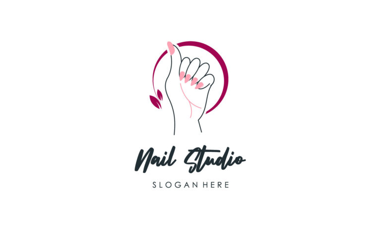 nail beauty logo design vector